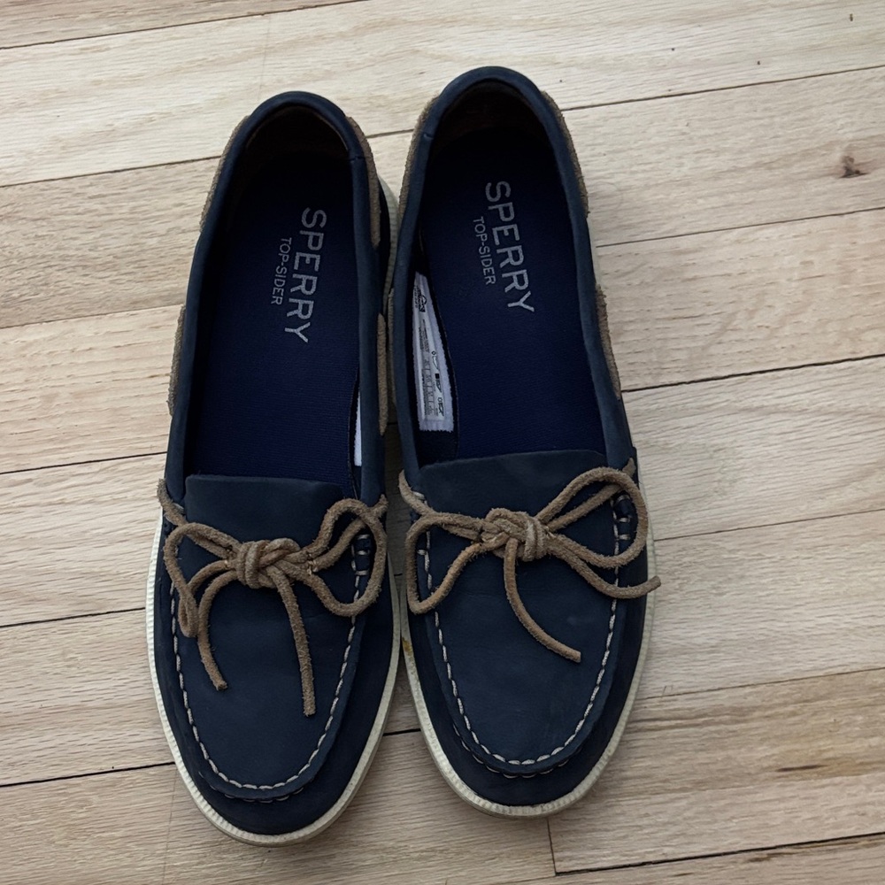 Sperry Navy and Tan Deck Shoes